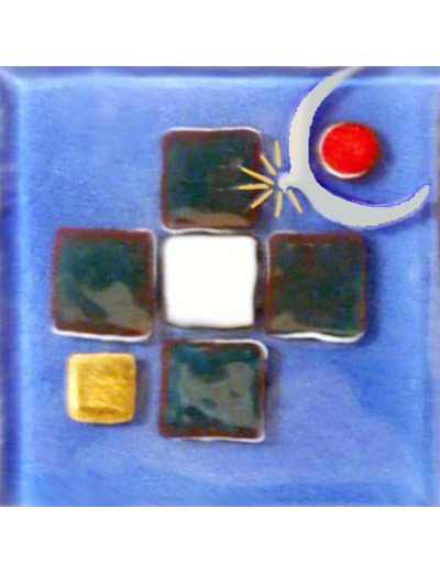 Croix carrée cristal 10X10cm - EMAUX DU LIBAN