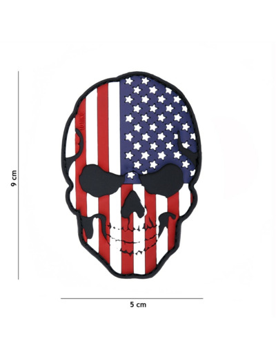 Patch 3D PVC Tête de mort USA