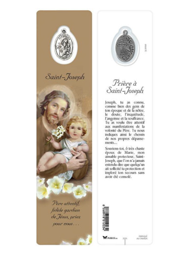 Signet plastifié avec médaille ST JOSEPH