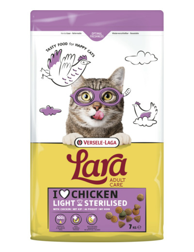 Croquettes LARA, Light & Sterilised poulet - 7KG