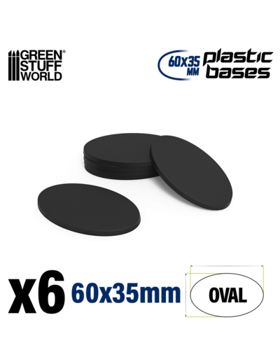 Socles plastiques ovales 60x35mm noir