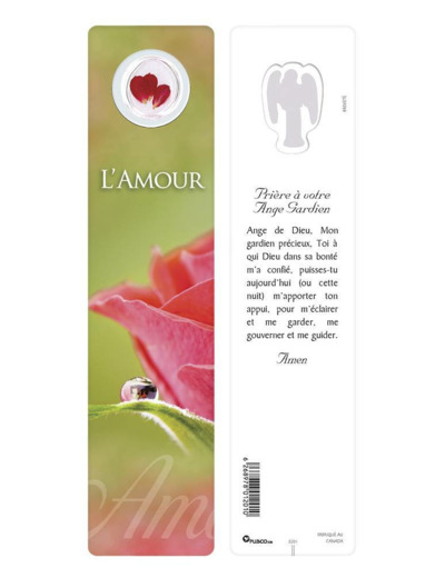 Signet plastifié avec médaille sous sachet- AMOUR