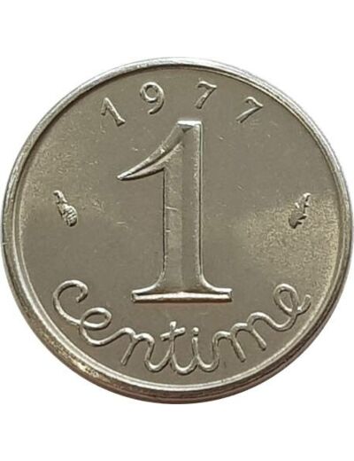 FRANCE 1 CENTIME INOX 1977 SUP (G91)