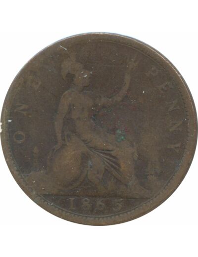 GRANDE BRETAGNE 1 PENNY VICTORIA 1865 TB