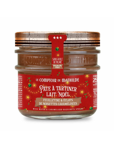 Pâte à Tartiner Lait Noël Feuilletine et Eclats de Noisettes 250G