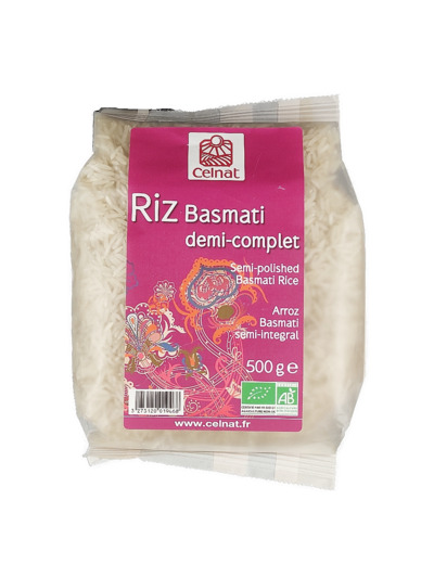 Riz Basmati Demi-Complet 500g Bio