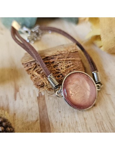 Bracelet en cordon avec pendentif et base ronde (20 mm) en acier inoxydable