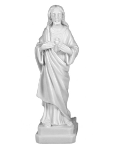 Sacré-Coeur de Jésus- Statue en albâtre 13cm -Blanc