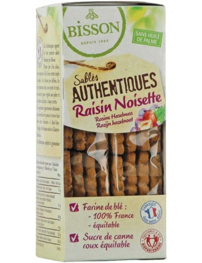 Biscuit raisin noisette Authentique 175g Bisson