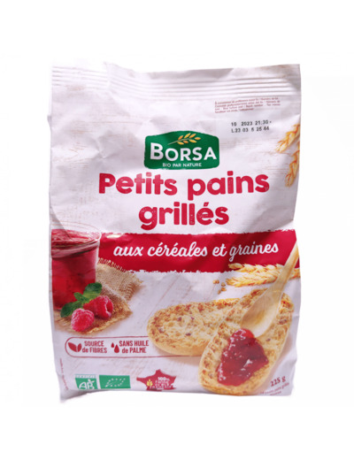 Petits Pains Grillés Aux Céréales Et Graines Bio 225g