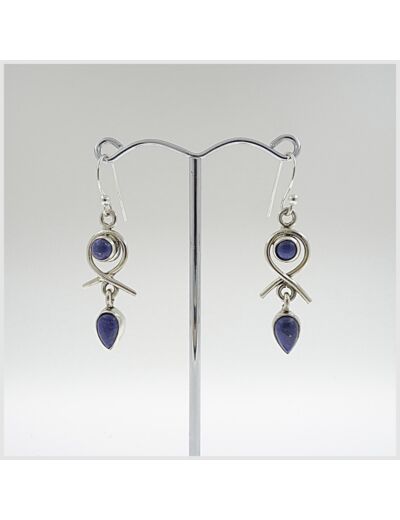 Boucles d'oreilles Lapis Lazuli et Argent Massif