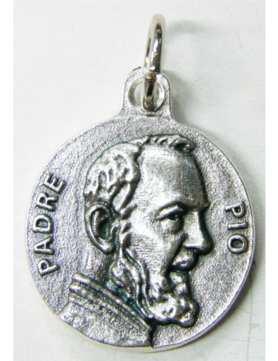 Médaille 18mm en Argent 925 - PADRE PIO