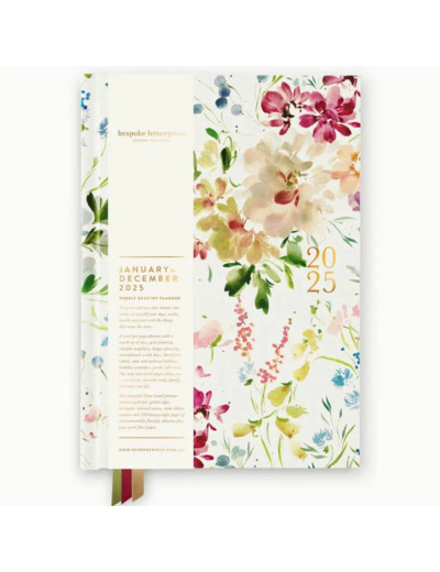 Agenda relié en lin 2025 - Spring Blooms - Bespoke Letterpress