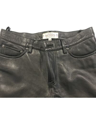 PAN501 Pantalon homme cuir noir