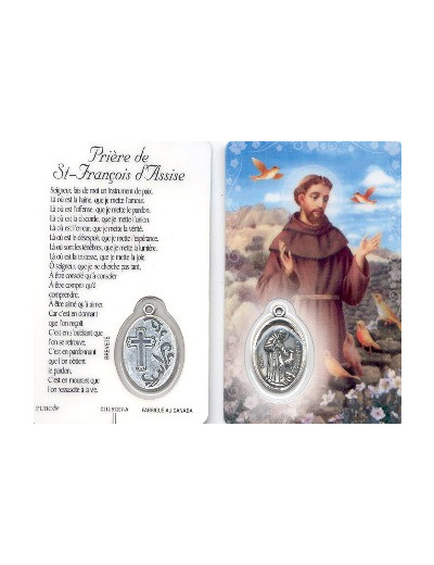 Carte-prière avec insertionST FRANCOIS D'ASSISE-portugais
