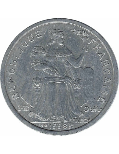 POLYNESIE FRANÇAISE 2 FRANCS 1998 SUP