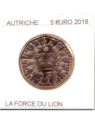 AUTRICHE 2018  5 EURO LA FORCE DU LION  SUP