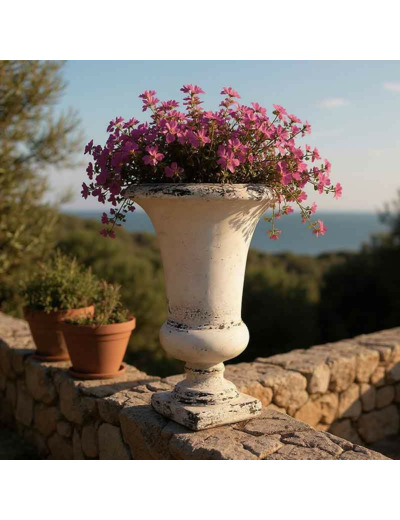 Pot beige céramique 34x34x62cm