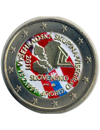 SLOVAQUIE 2011 2 EURO COLORISEE VISEGRAD SUP N1