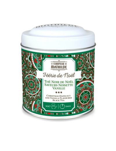 Thé Noir de Noël Noisette et Vanille - 100g Boite Métal