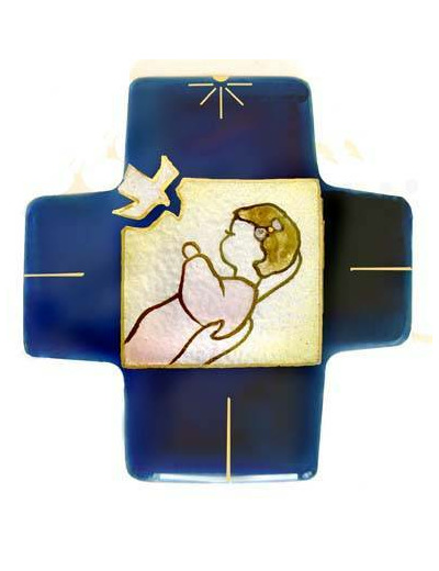 Baptême Fille 7,7X8cm - EMAUX DU LIBAN