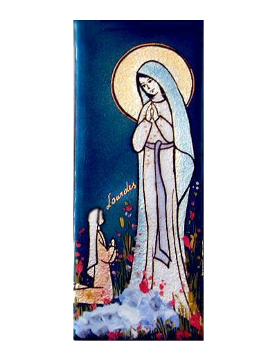 Notre Dame  de Lourdes 15,5X6,5cm - EMAUX DU LIBAN