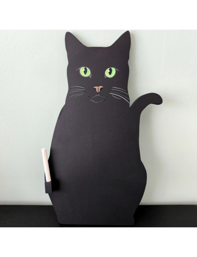 Tableau ardoise grand chat aux yeux verts
