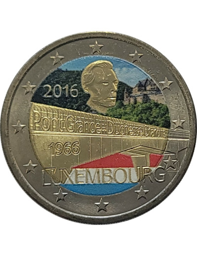 LUXEMBOURG 2016 2 EURO COLORISEE PONT GRANDE DUCHESSE SUP