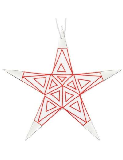 RÄDER DECO NOEL  Etoile à suspendre triangles rouges argent