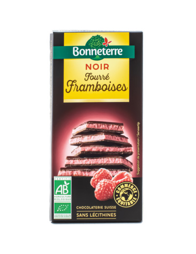 Chocolat Noir Fourré aux Framboises Bio 100g