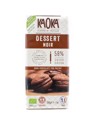 Tablette de Chocolat Noir 58% Desserts 200g