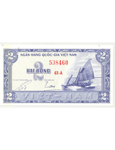 VIET NAM DU SUD 2 DONG ND (1955 ) SERIE 63.A SPL (W12a)