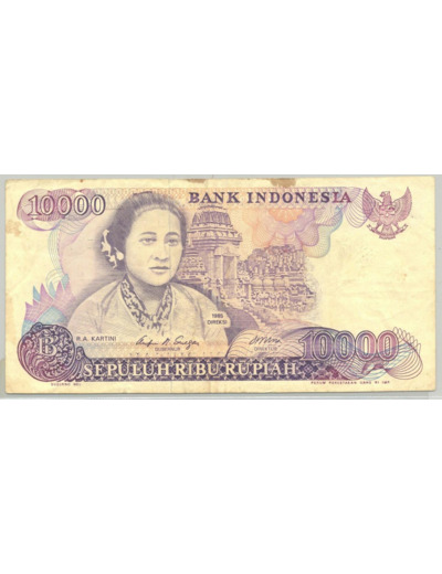 INDONESIE 10000 RUPEES 1985 SERIE VWE TTB