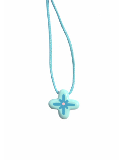 Croix pendentif bleue 15mm