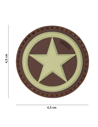 Patch 3D PVC étoile USA (sable)
