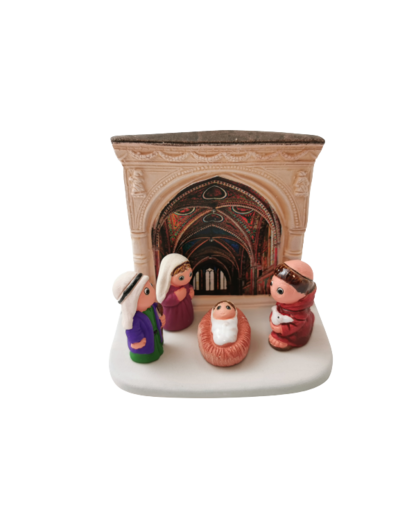 CRECHE en céramique BLOC 8x7cm - CHEMIN FRANCISCAIN