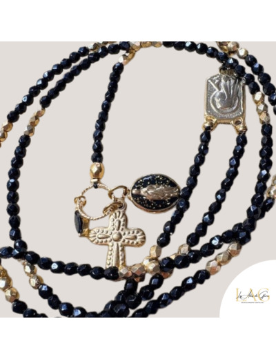 COLLIER CHAPELET BOHO BLACK
