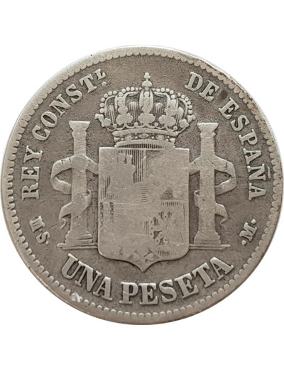 ESPAGNE 1 PESETA 1882 MSM TB- (W686)