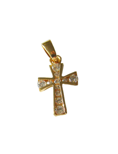 Croix en Plaqué Or 20mm + STRASS OZ