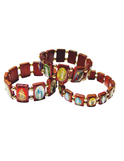 Bracelet en bois Petit Modèle - 14 Apparitions Mariales