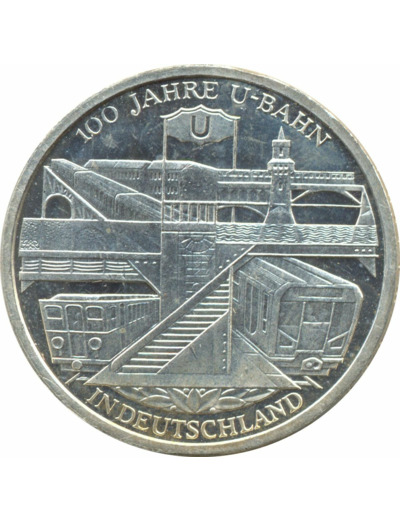 ALLEMAGNE 10 EURO 2002 D 100 ANS METRO ALLEMAND SUP ARGENT