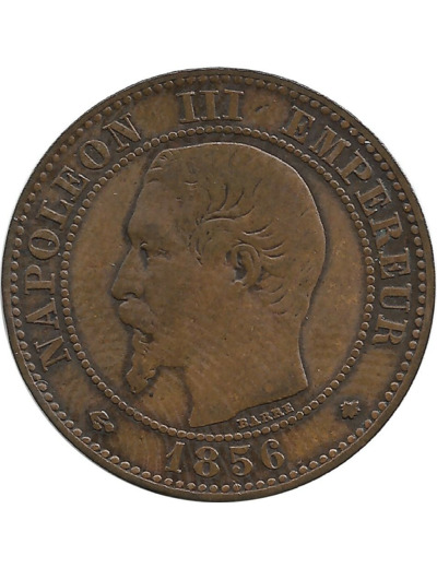 FRANCE 2 CENTIMES NAPOLEON III 1856 BB STRASBOURG - Etat TB