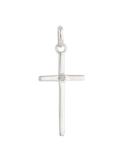 Croix en Argent 925 - 25mm + Oxyde de Zirconium
