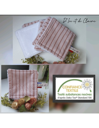 10 Lingettes de Toilette motif Rayé