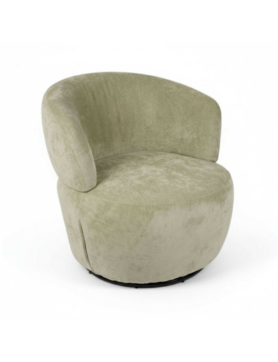 Fauteuil pivotant polyester Zeline vert d'eau 74x72x72cm