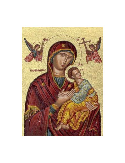 Icône sérigraphiée MDF  9*12 cm- PERPETUEL SECOURS ROUGE