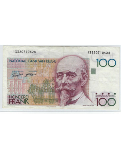 BELGIQUE 100 FRANCS NON DATE (1982-94) SIGNATURE 5 ET 14 TTB 428