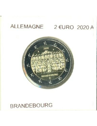 ALLEMAGNE 2020 5 ATELIERS A.D.F.G.J 2 EURO COMMEMORATIVE BRANDEBOURG SUP