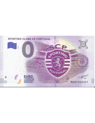 PORTUGAL 2018-2 SPORTING CLUBE DE PORTUGAL 0 EURO SOUVENIR TOURISTIQUE