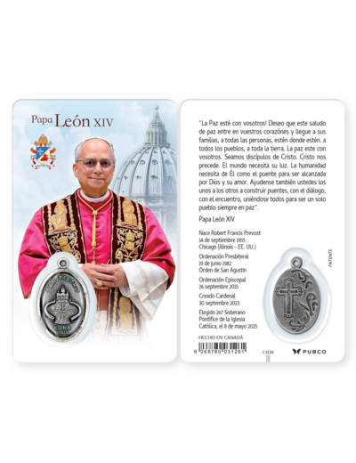 Carte-prière avec insertion PAPE LEON XIV - Espagnol